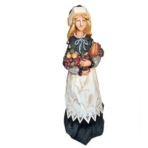 Harvest Woman Figurine – Hand-Painted Autumn Décor